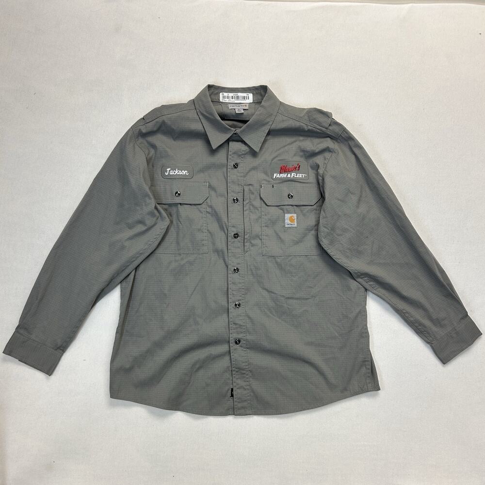 Carhartt Ripstop Vented Shirt Men’s XL 396-30 Grey Work Button Up Workwear Top